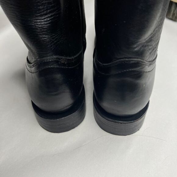 VINTAGE Deadstock Black Leather Roper Boots Western Cowgirl Cowboy Womens 5 - Picture 8 of 10